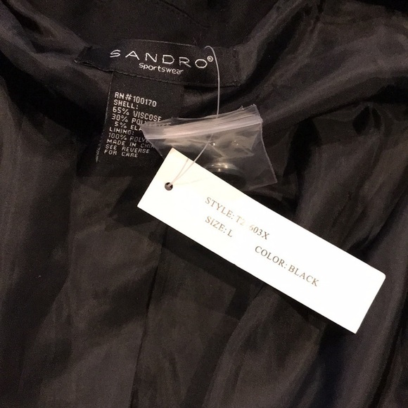 New SANDRO Sportswear Black Blazer Size Large - Picture 7 of 9